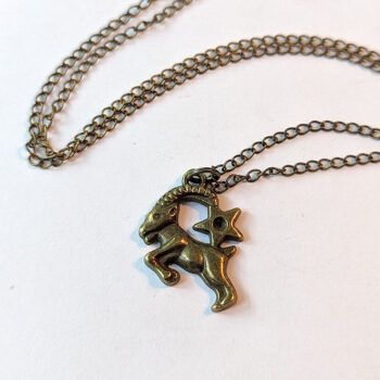 Capricorn Zodiac Charm Antique Bronze Necklace - Image 3