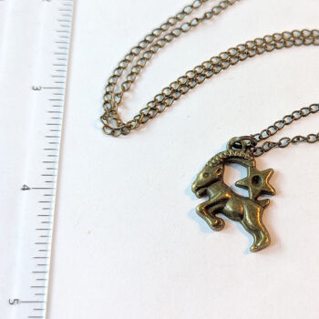 Capricorn Zodiac Charm Antique Bronze Necklace - Image 2