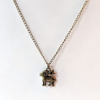 Aries Zodiac Charm Antique Bronze Necklace - Image 4