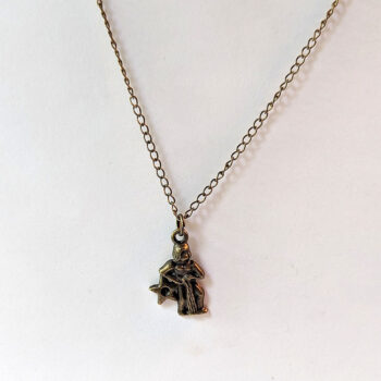 Aquarius Zodiac Charm Antique Bronze Necklace - Image 4