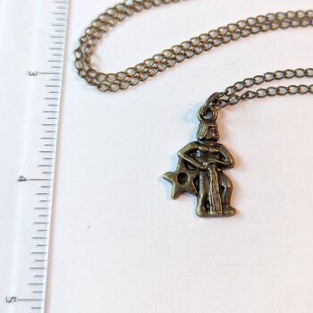 Aquarius Zodiac Charm Antique Bronze Necklace - Image 3