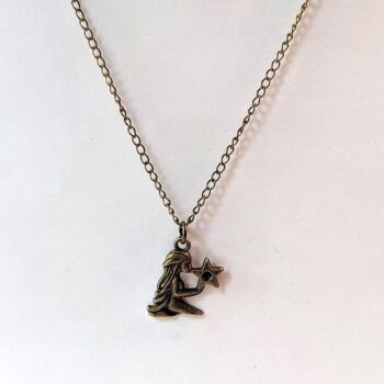 Virgo Zodiac Charm Antique Bronze Necklace - Image 4