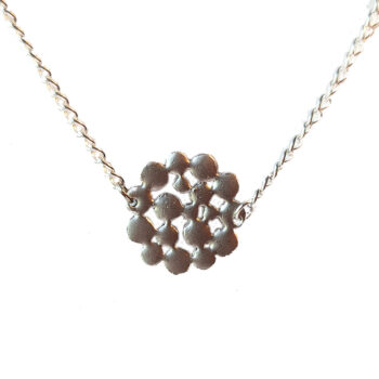 Silver Modern Round Circles Necklace