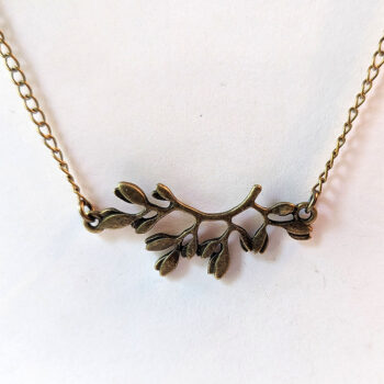 Arch Branch With Leaves Leaf Antique Bronze Necklace - Image 4