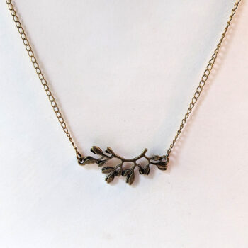 Arch Branch With Leaves Leaf Antique Bronze Necklace - Image 3