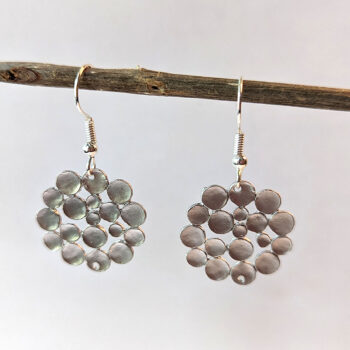 Silver Round Circle Earrings - Image 5