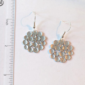 Silver Round Circle Earrings - Image 4