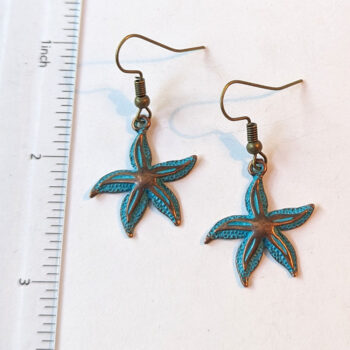 Starfish Curved Antique Bronze Patina Vintage Style Earrings - Image 5