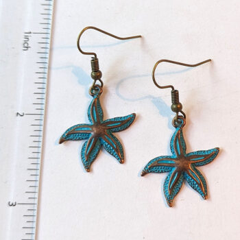 Starfish Curved Antique Bronze Patina Vintage Style Earrings - Image 4