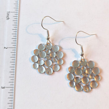 Silver Round Circle Earrings - Image 2