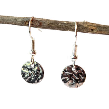 Dainty Round Hammered Stainless Steel Silver Earrings