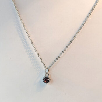 June Birthstone Mauve Rhinestone Charm Necklace - Image 4