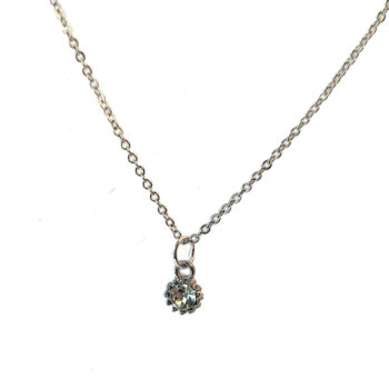 April Birthstone Clear Rhinestone Charm Necklace