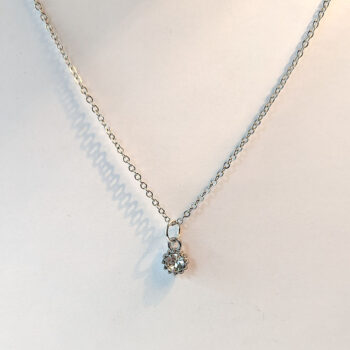 April Birthstone Clear Rhinestone Charm Necklace - Image 3