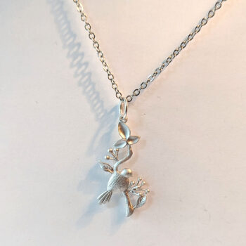 Silver Bird With Branch Necklace - Image 5