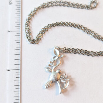 Silver Bird With Branch Necklace - Image 2