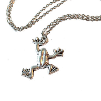 Frog Vintage Style Antique Silver Necklace