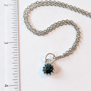 May Birthstone Dark Green Rhinestone Charm Necklace - Image 4