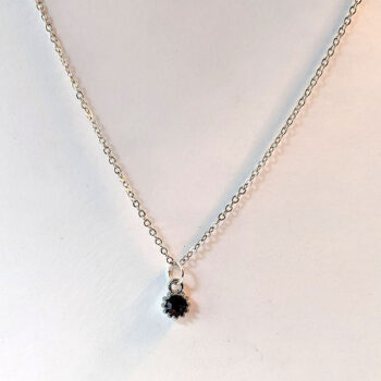 February Birthstone Purple Rhinestone Charm Necklace - Image 2