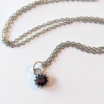 February Birthstone Purple Rhinestone Charm Necklace - Image 3