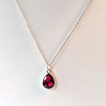 January Birthstone Wine Red Rhinestone Teardrop Necklace - Image 4