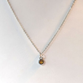 November Birthstone Yellow Rhinestone Charm Necklace - Image 4