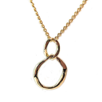 Irregular Double Hoop Modern Gold Necklace