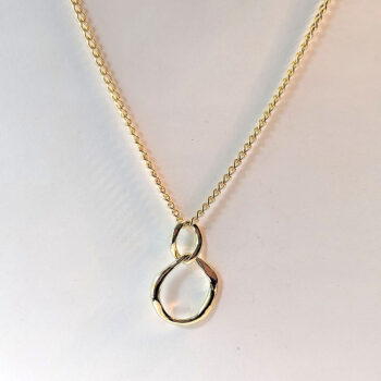 Irregular Double Hoop Modern Gold Necklace - Image 4