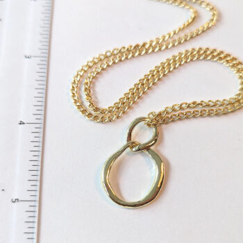 Irregular Double Hoop Modern Gold Necklace - Image 2