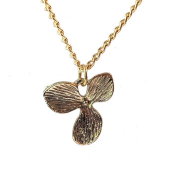 Gold Orchid Flower Necklace