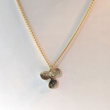 Gold Orchid Flower Necklace - Image 4