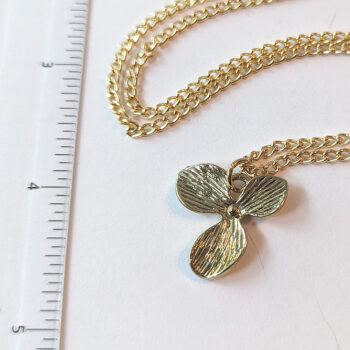 Gold Orchid Flower Necklace - Image 2