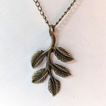 Leaf Branch Antique Bronze Necklace - Image 5