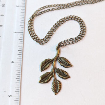 Leaf Branch Antique Bronze Necklace - Image 8