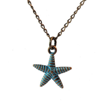 Antique Bronze Patina Starfish Vintage Style Necklace