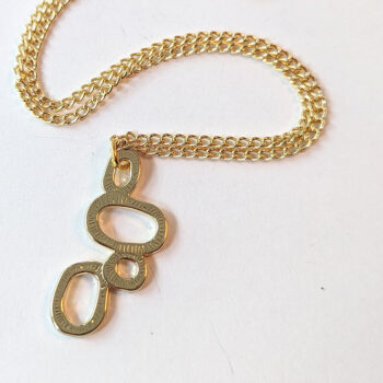 Irregular Ovals Modern Gold Necklace - Image 3