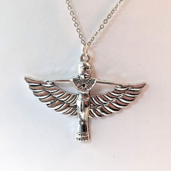 Egyptian Goddess Queen Antique Silver Necklace - Image 4