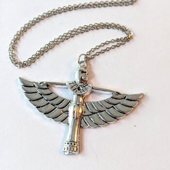 Egyptian Goddess Queen Antique Silver Necklace - Image 5