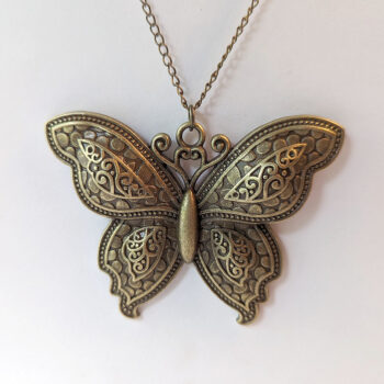 Large Butterfly Vintage Style Antique Bronze Necklace - Image 4