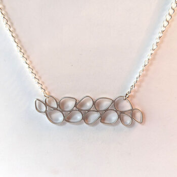 Silver Modern Irregular Teardrops Necklace - Image 4