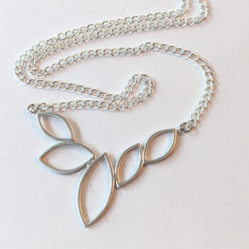 Silver Modern Irregular Pointy Ovals Necklace