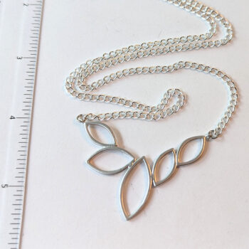 Silver Modern Irregular Pointy Ovals Necklace - Image 2