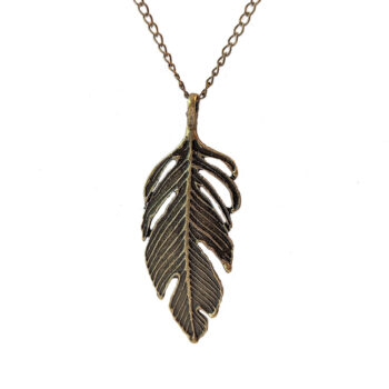 Large Leaf Antique Bronze Necklace