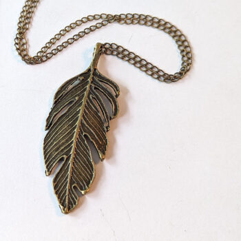 Large Leaf Antique Bronze Necklace - Image 3