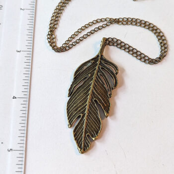 Large Leaf Antique Bronze Necklace - Image 2