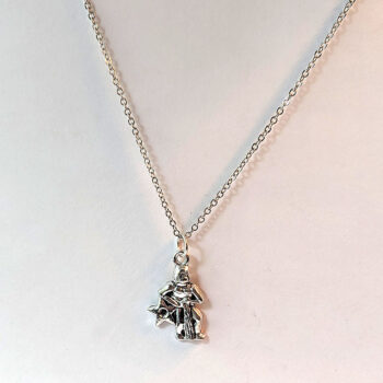 Aquarius Zodiac Charm Antique Silver Necklace - Image 2