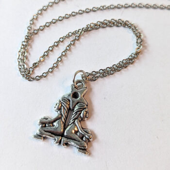 Gemini Zodiac Charm Antique Silver Necklace - Image 3