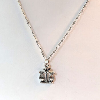 Libra Zodiac Charm Antique Silver Necklace - Image 4