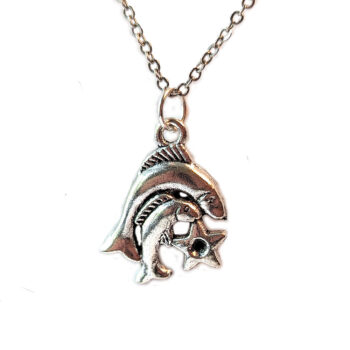 Pisces Zodiac Charm Antique Silver Necklace