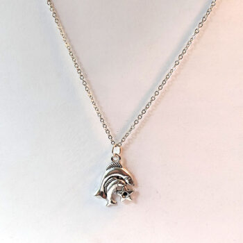 Pisces Zodiac Charm Antique Silver Necklace - Image 4